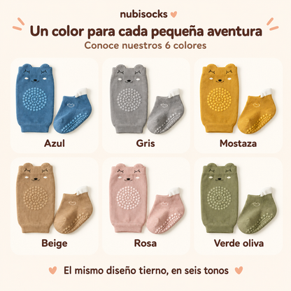 NubiSocks - Conjunto Rodilleras + Calcetines Tejidos para Bebé